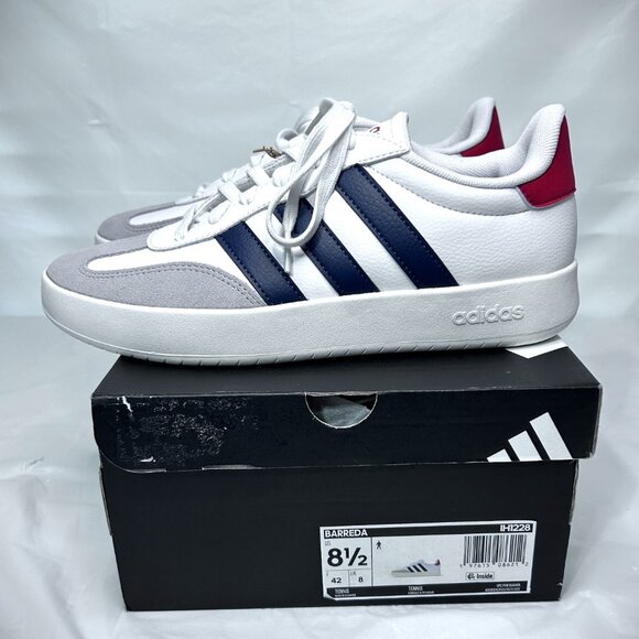 Adidas Barreda Men’s Tennis Shoes White/Navy/Red Size 8.5M/9.5W - Picture 8 of 8